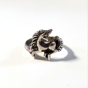 Sterling silver unicorn ring